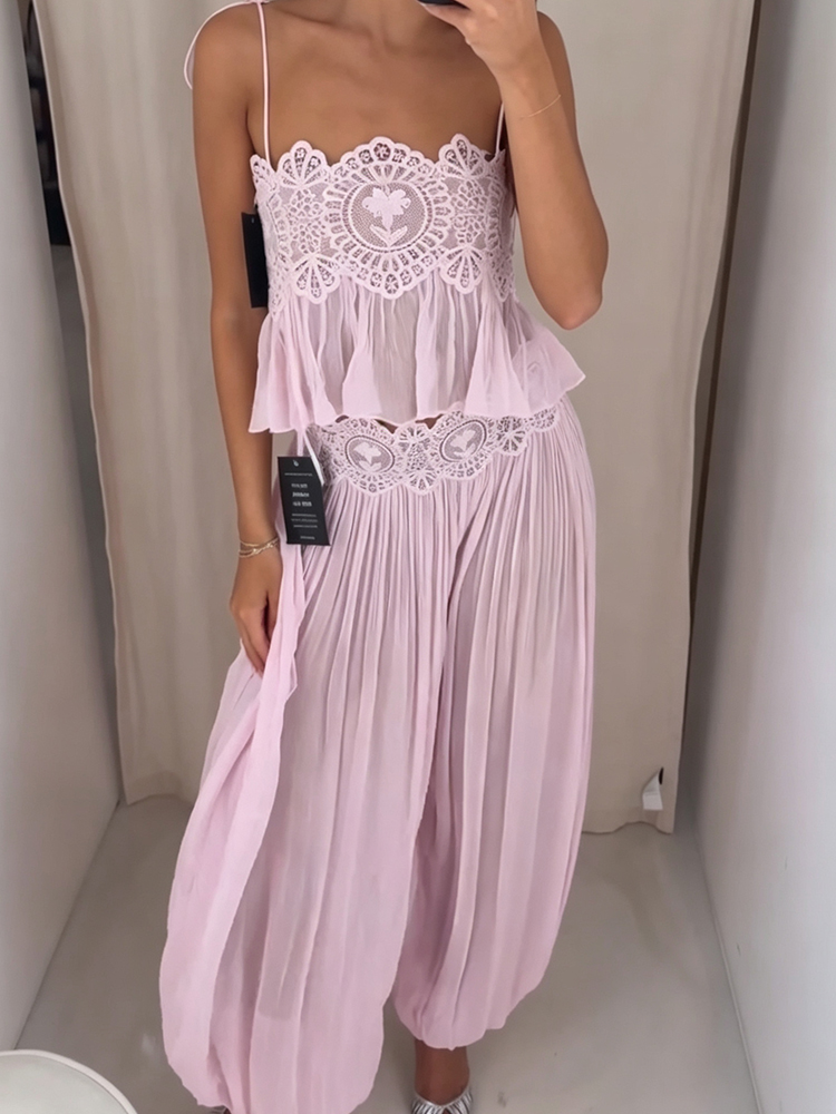 Strapless Bra Backless - Пляжный кружевной комплект: топ на тонких