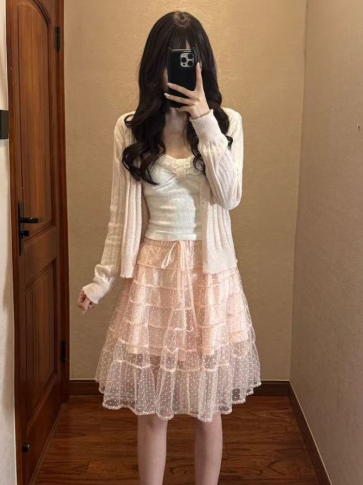 Корейский модный комплект из 3 – обзор и цена Cami Top Lace